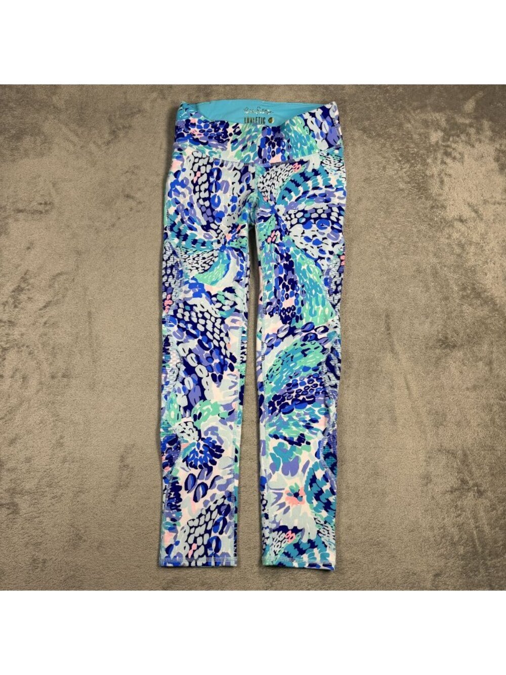 Lilly Pulitzer Luxletic Weekender Midi Legging Womens XS Turquoise Oasis Yoga